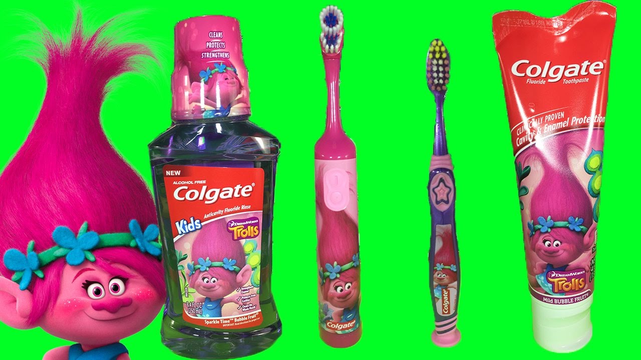 DreamWorks Trolls Movie Colgate Tooth Care Set Electric Tooth Brush